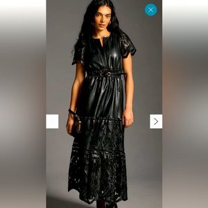 Anthropologie Somerset leather eyelet dress.
